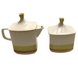 Vintage Imperial Stone Buttercup Personal Size Tea Pot and Lidded Sugar Bowl Set